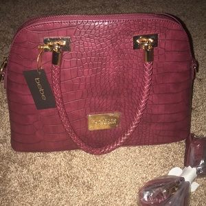 BeBe Natalie Croco Dome Berry Purse